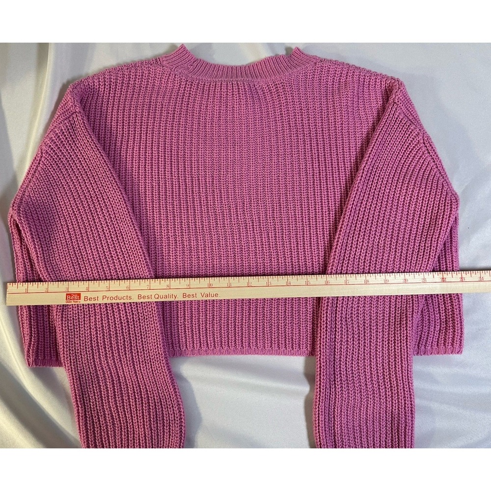 Pink‎ Ribbed Long Sleeve Sweater - Picture 7 of 7